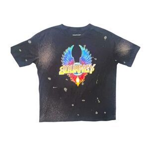 Journey Black Bleach Dyed T-shirt Multicolor Journey Graphics Size Medium
